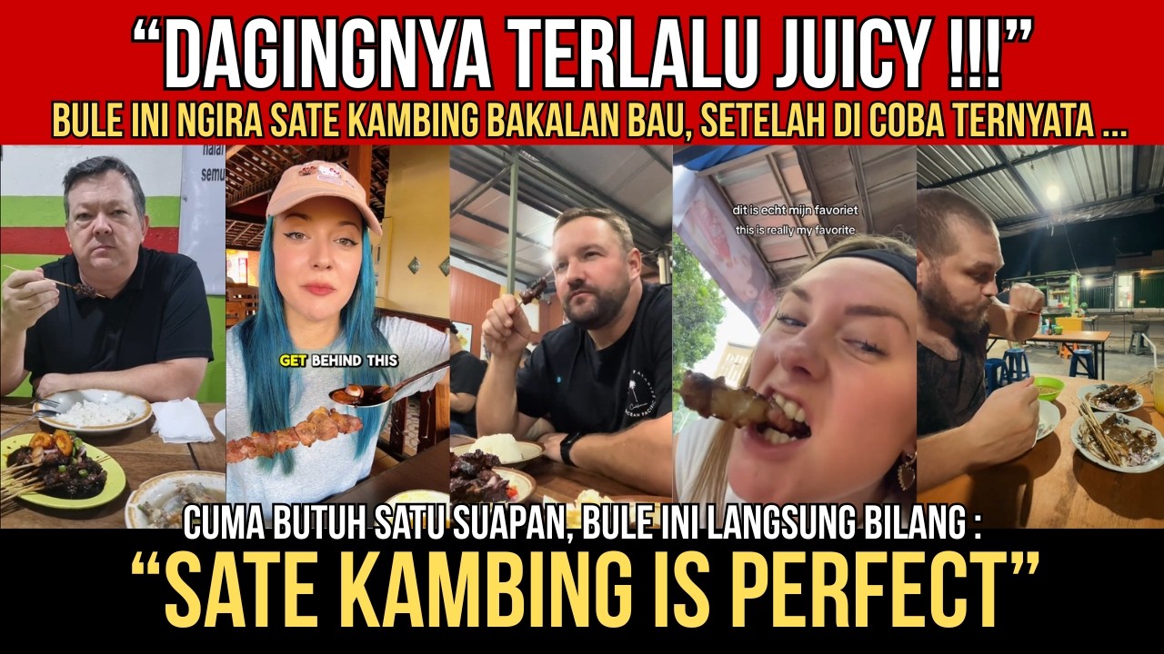 Seporsi Gak Bakalan Cukup! Bule Ini Bilang Sate Kambing Indonesia Paling The Best di Dunia!