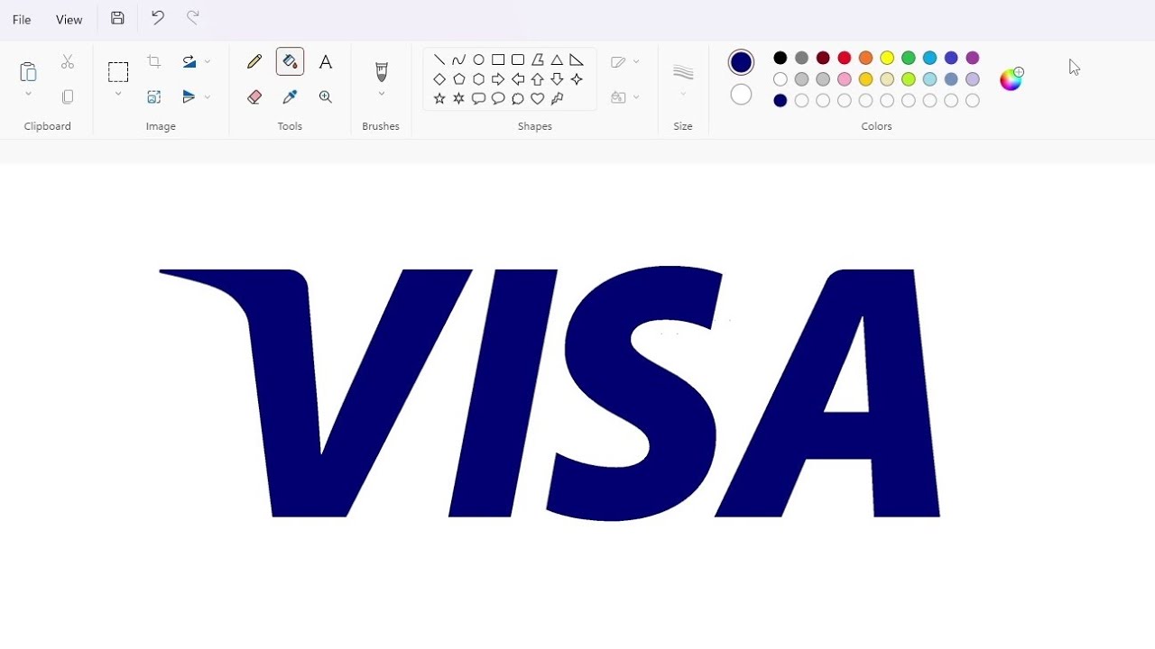 How to draw the Visa Inc. logo using MS Paint | How to draw on your computer