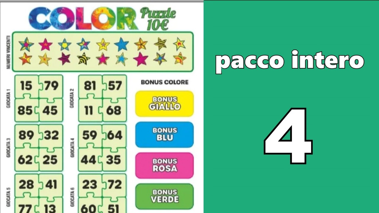 Gratta e Vinci COLOR grande da 10 in pacco intero 4