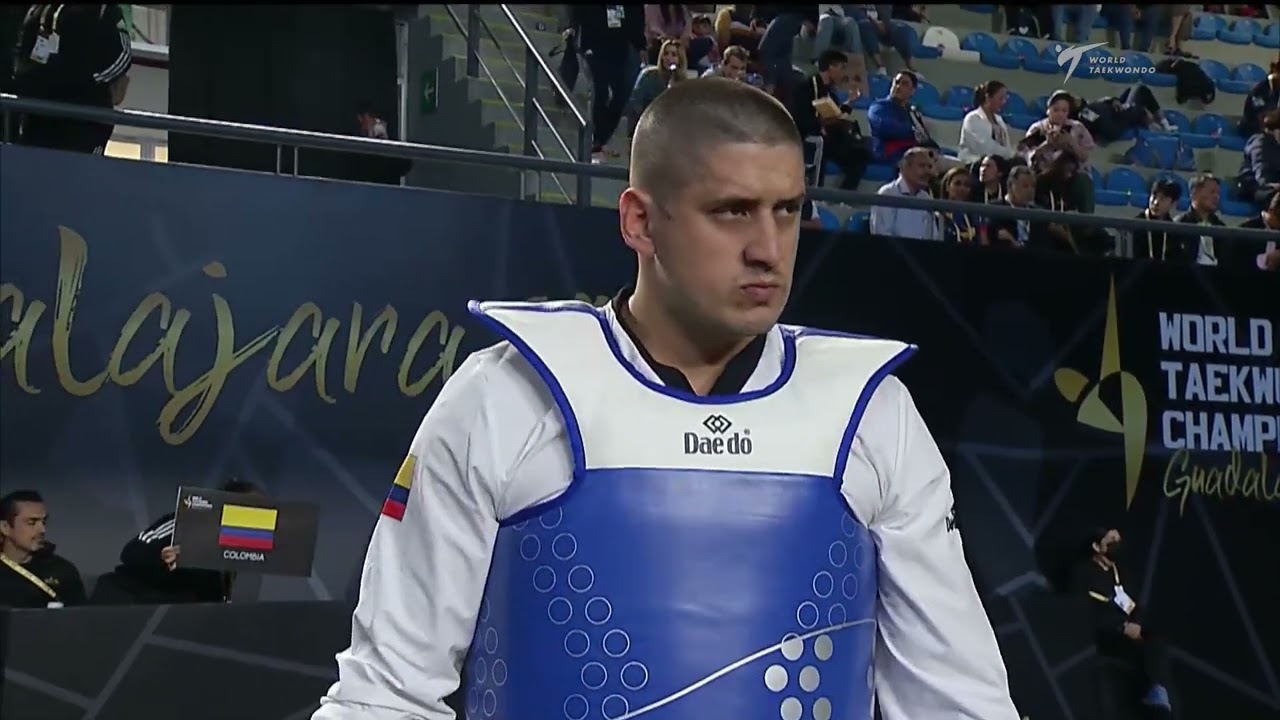 411 M+87kg R-32 SALDARRIAGA W. COL 🔵 vs 🔴 GEORGIEVSKI D. MKD I Guadalajara 2022 WT Championships