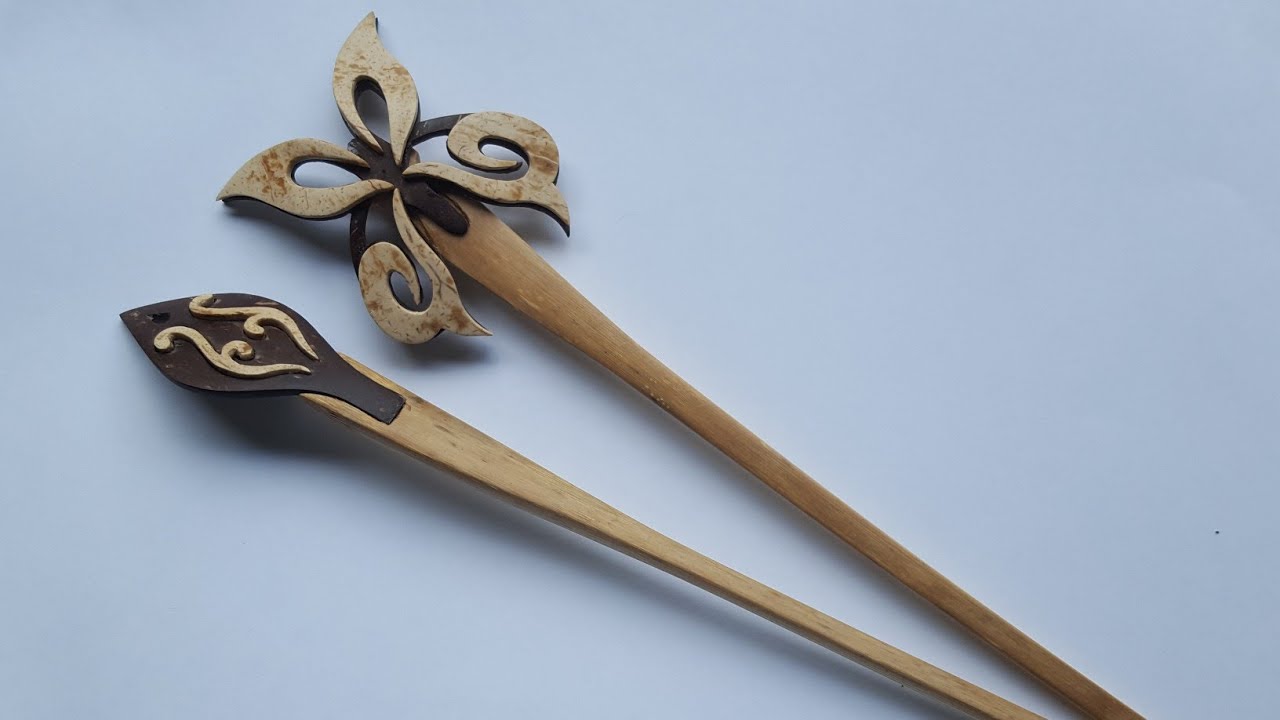 How to Make Hair Stick from Coconut shell/coconutshell craft ideas/Handicraft