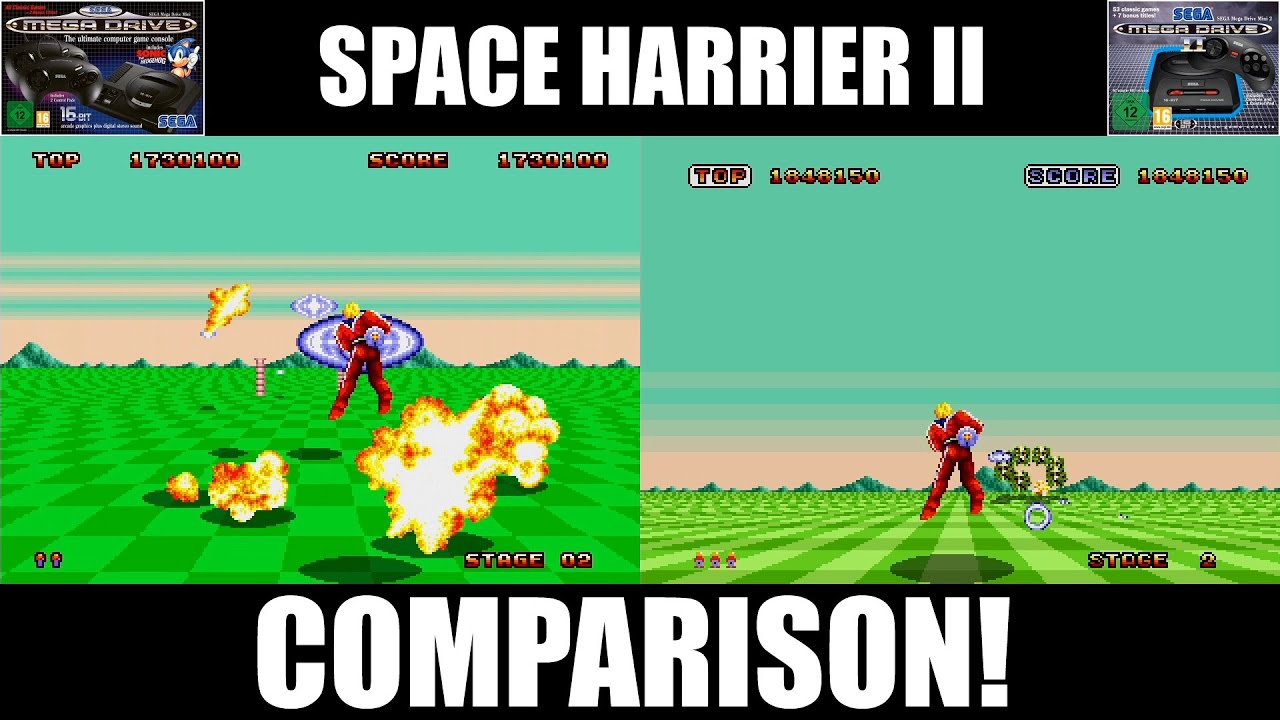 Space Harrier II COMPARISON (SEGA Mega Drive Mini VS SEGA Mega Drive Mini 2) iPlaySEGA