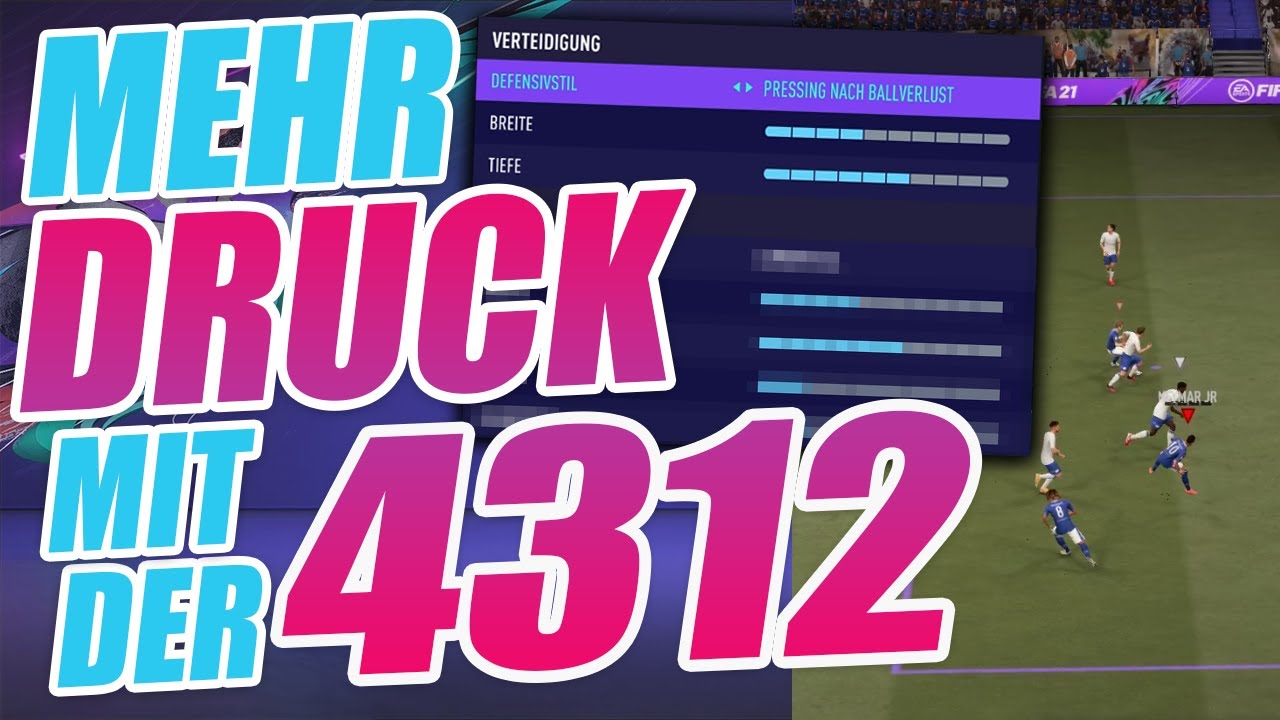 FIFA 21 4312 Taktik 💪 Druck machen & 5er Kette kontern mit dieser Formation & Anweisungen 🔥