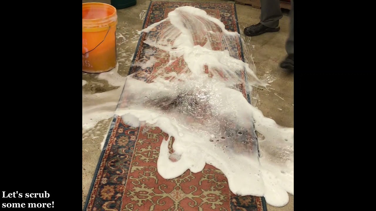 Cleaning a wool rug at Main Street Oriental Rugs
