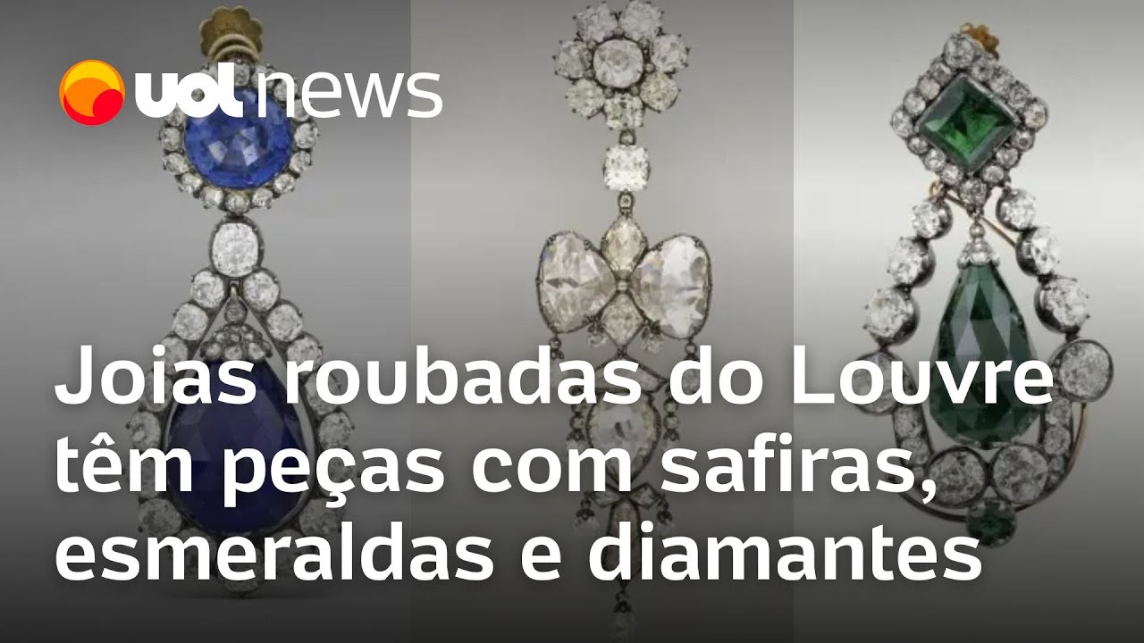 Joias roubadas do Louvre têm peças com safiras, esmeraldas e diamantes; veja os itens