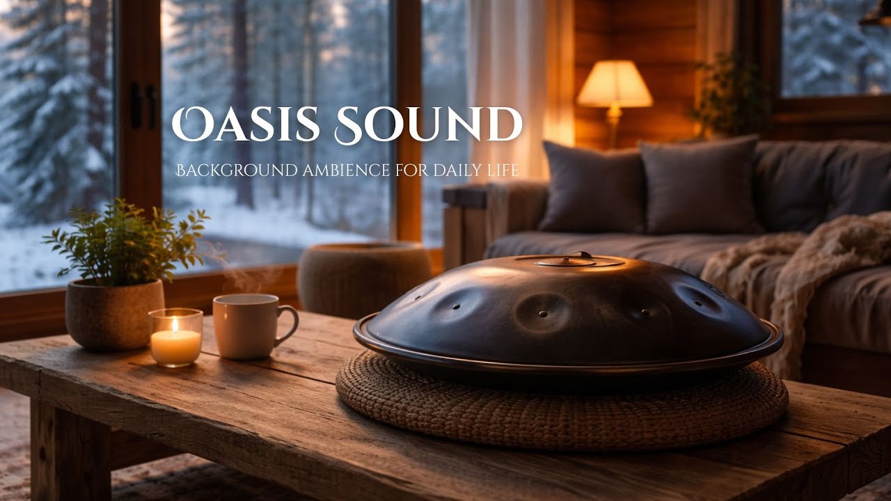 Rustic Cabin Handpan Ambience | Soothing Music for Focus & Relaxation | Oasis Sound
