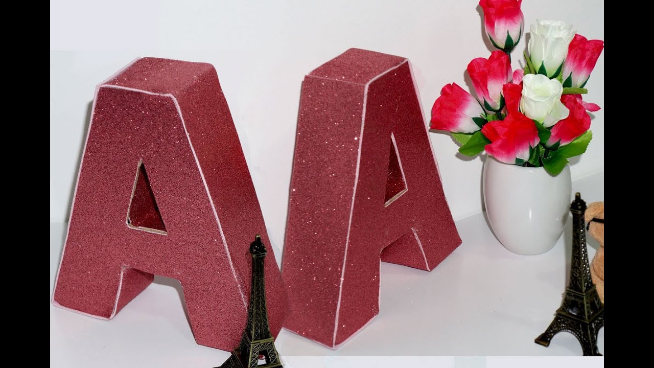 Diy -  Como Fazer Letra Decorativa em 3D