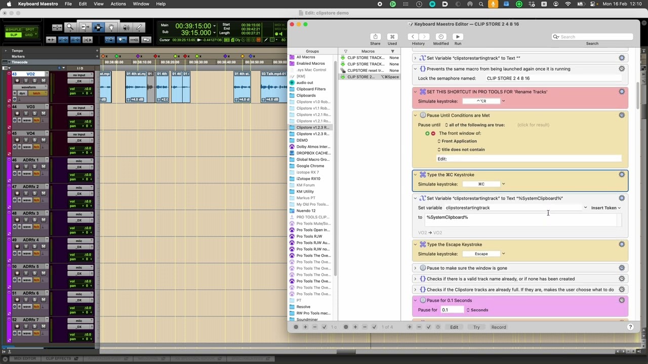 Clipstore 2 Deep Dive - Keyboard Maestro and Pro Tools