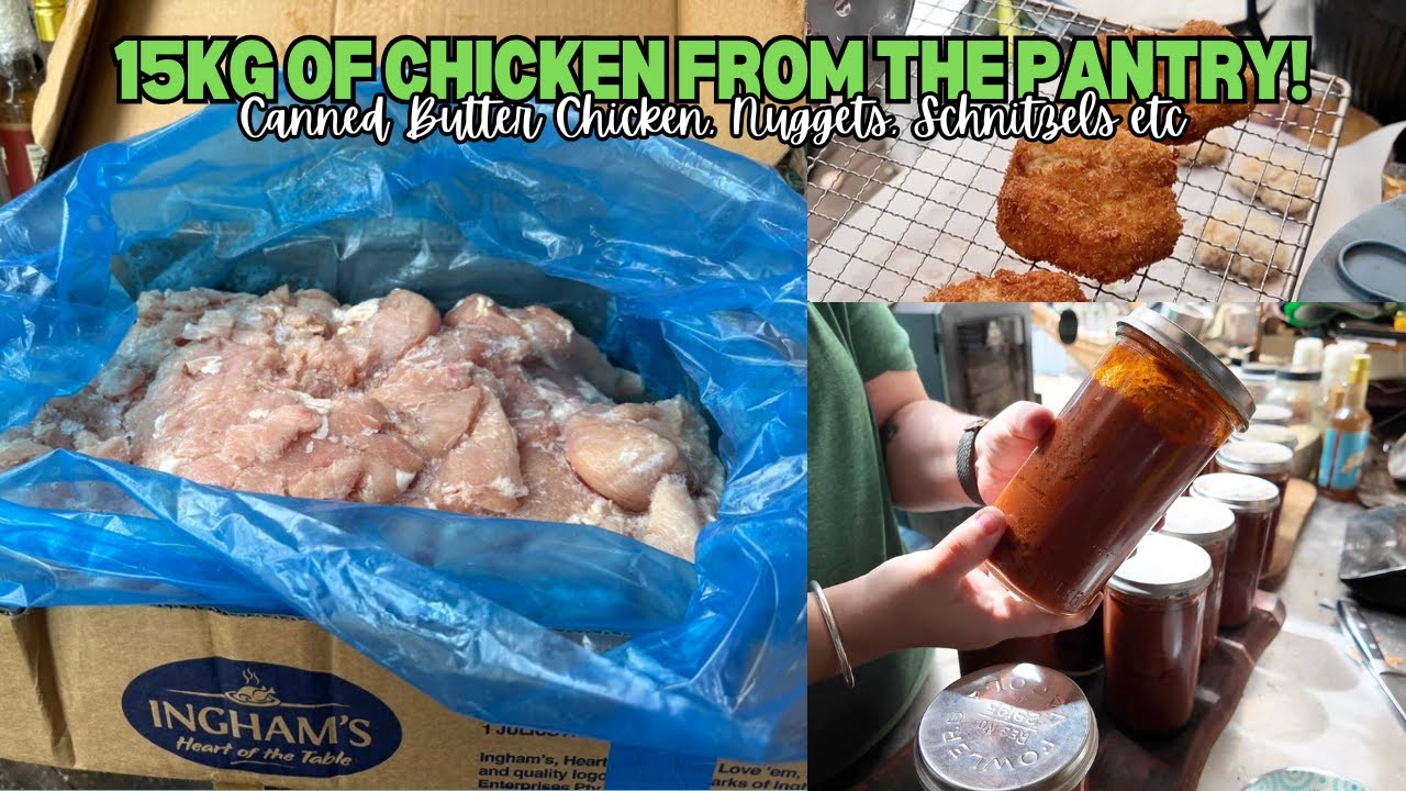 15Kg of Chicken Trim from the Food Pantry!  Canning Butter Chicken, Schnitzels, Nuggets + more
