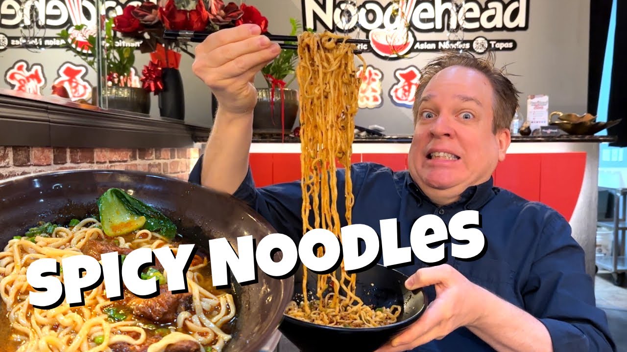 Spicy Noodles in Chinatown Las Vegas! Szechuan Pork Rib Soup & Burning Noodles at Noodlehead