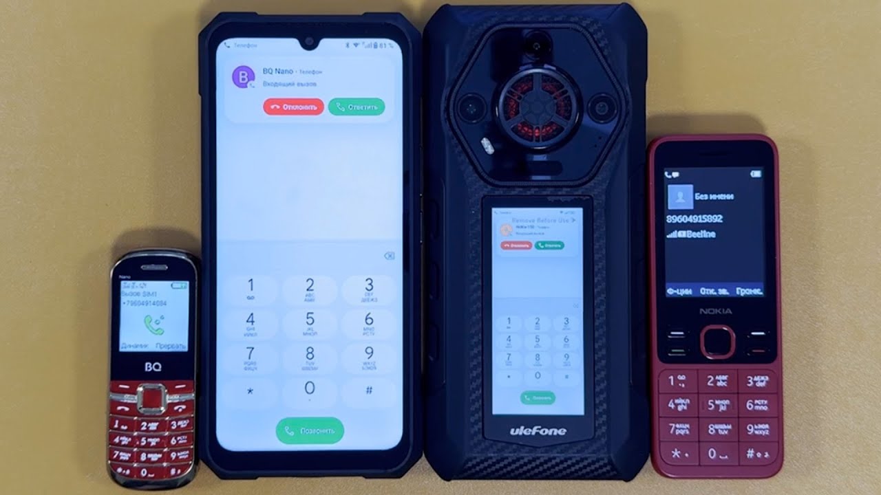 TWO BIG TO SMALL INCOMING CALL CUBOT KINGKONG XPRO TO ULEFON ARMOR PRO TO NOKIA 150 DUAL REAR SCREEN
