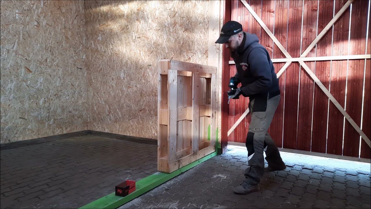 Pallet barn interior build part 2.