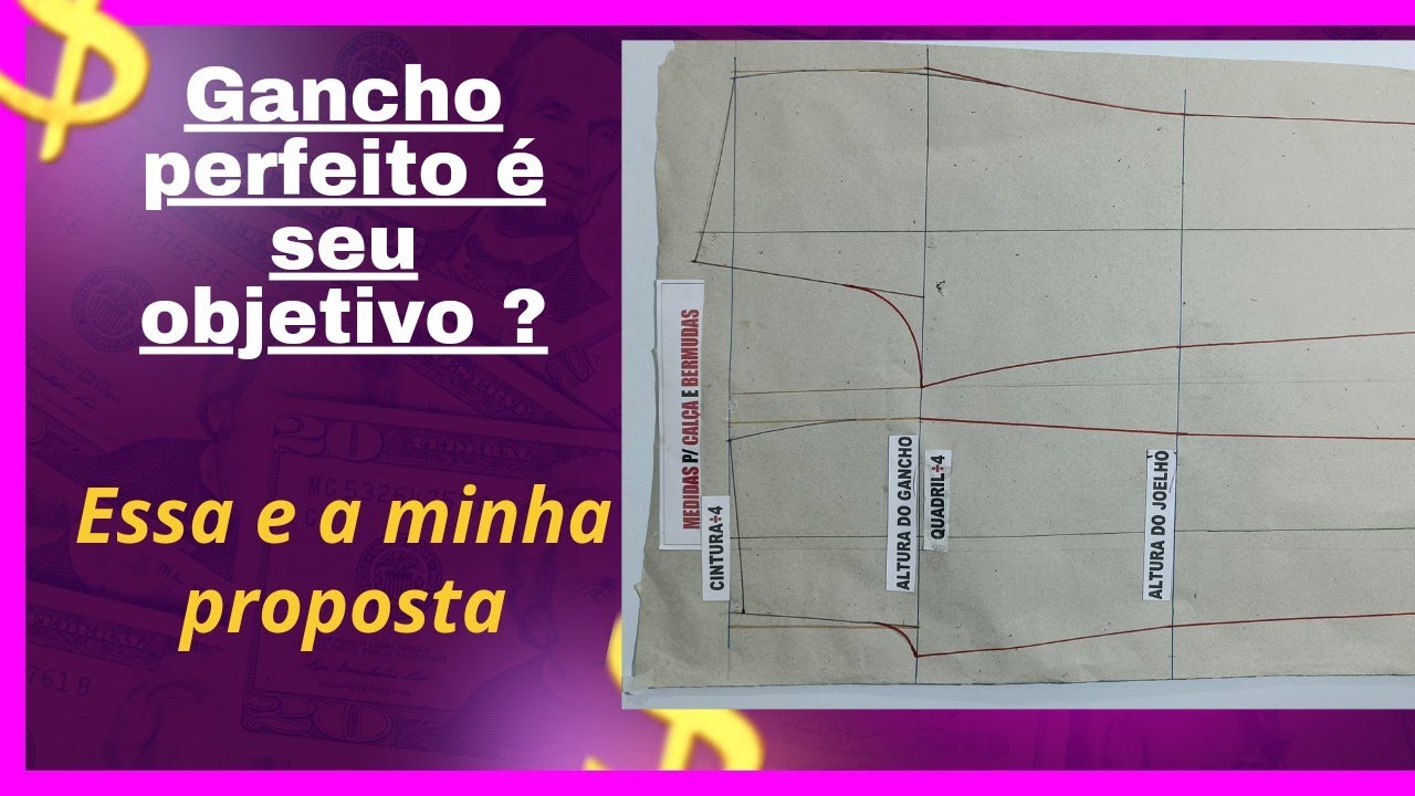 MOLDE BÁSICO  PARA CALÇAS E BERMUDAS, COM GANCHO PERFEITO.