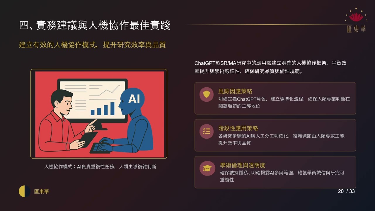 ChatGPT如何用在文獻回顧與統合分析？研究者必看的AI應用實戰（下）｜匯東華AI微課 EP02