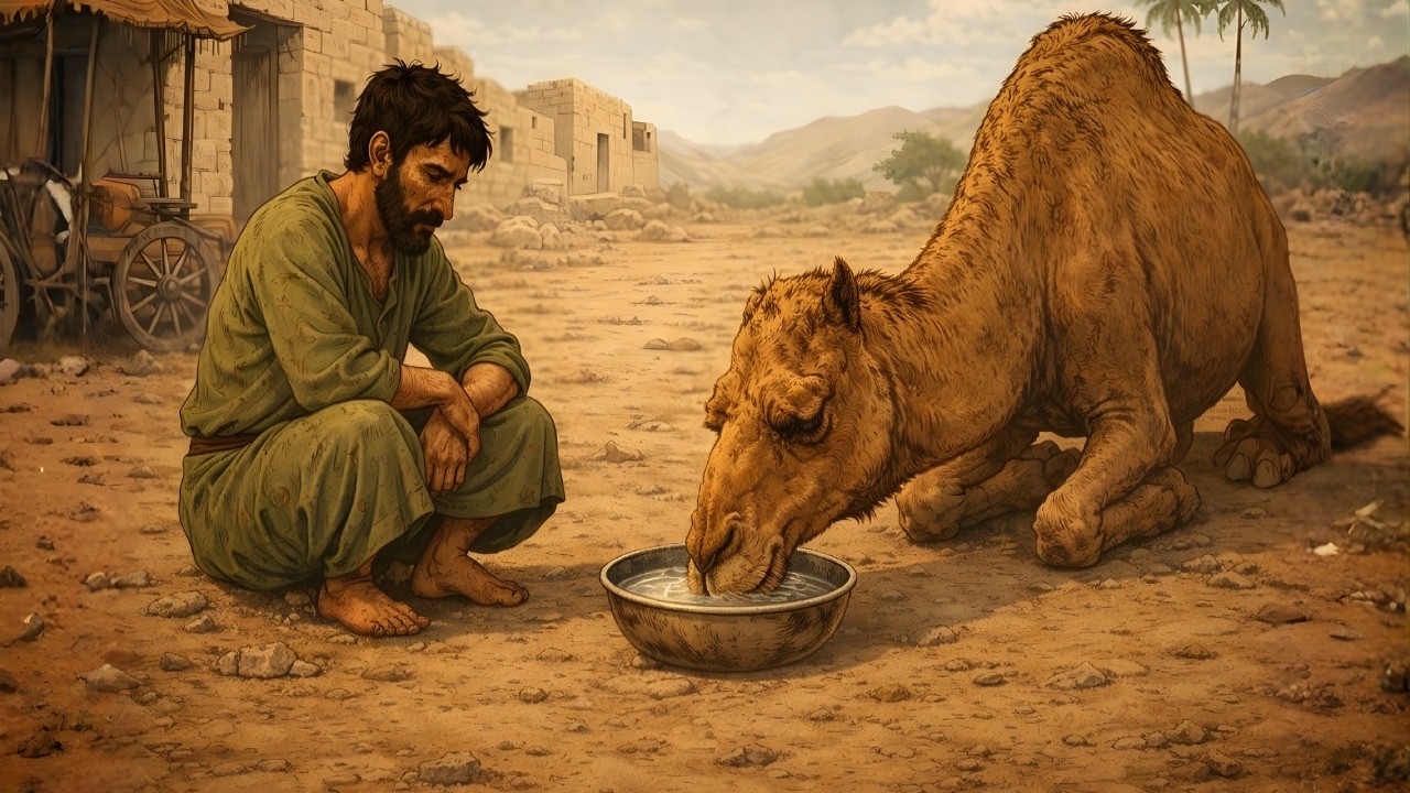 قصه الرجل الفقير الذي انقذ الجمل العطشان فانقذه الجمل من الفقر