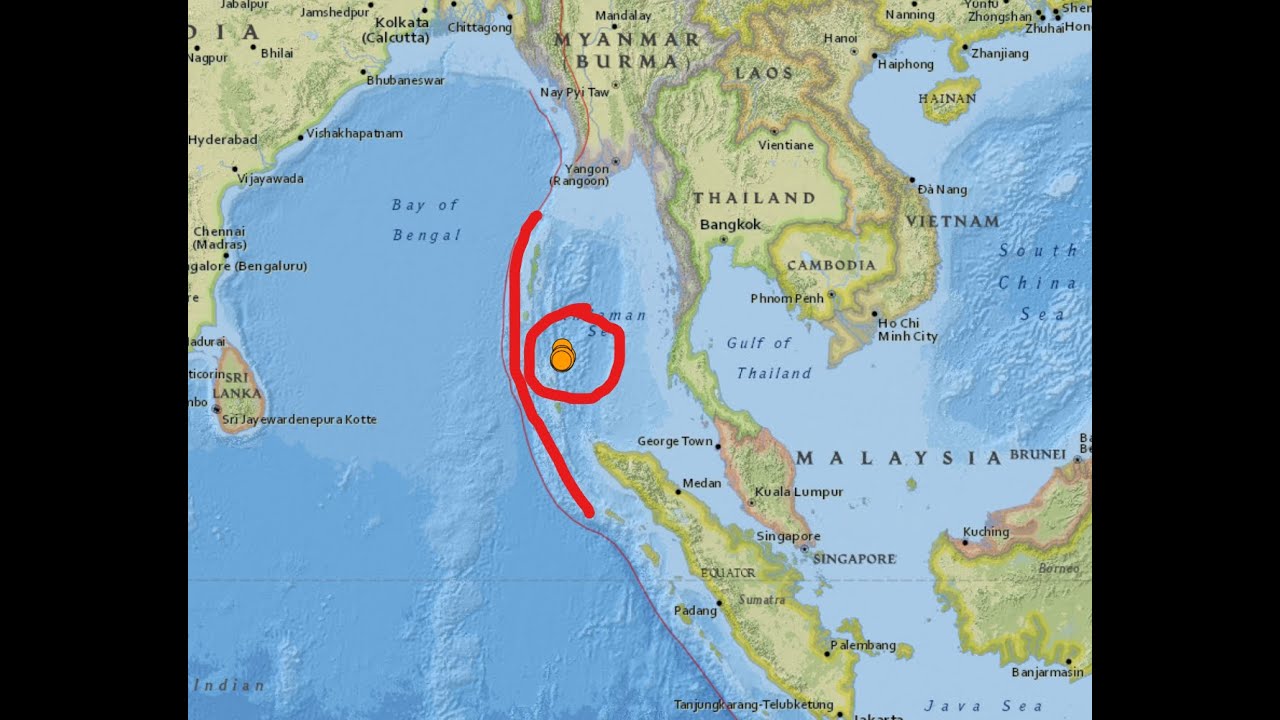 Earthquake swarm Andaman Sea region. Middle American Trench swarm. Sunday 4/9/2023