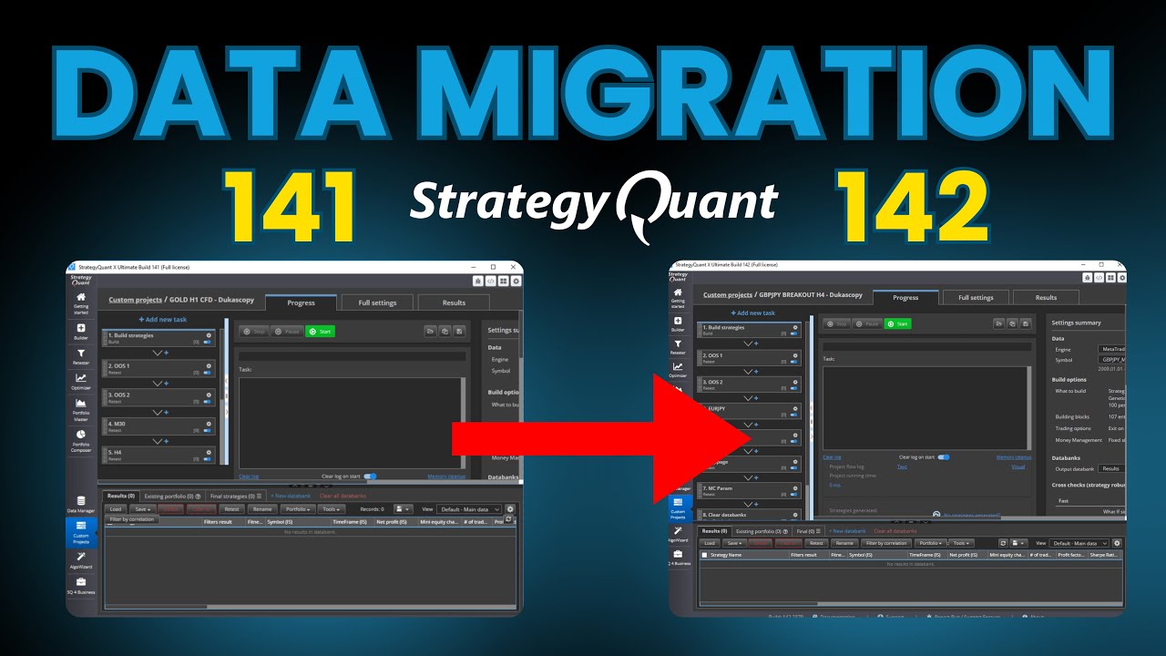 How to move data between StrategyQuant versions?