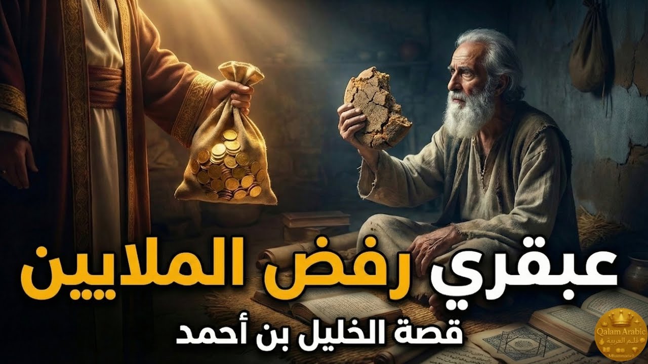 تعلم العربية: قصة الخليل بن أحمد.. مهندس اللغة ومبتكر الحركات! (خمس عشرة دائرة حبست أنغام الشعر) ✨🎼