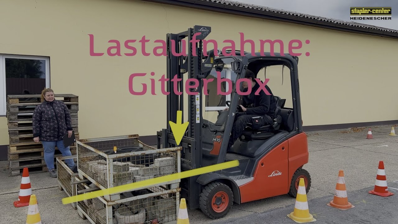 Lastaufnahme: Gitterbox - Staplerschulung mit Staplerschein