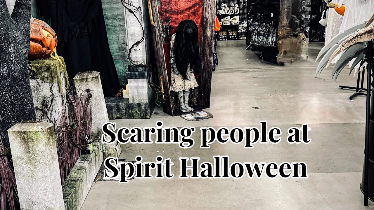 Watch as Dakota scare people at @spirithalloween