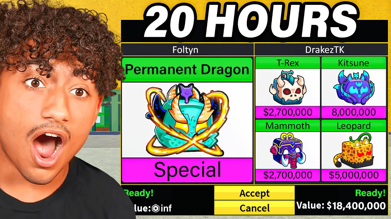 Trading PERMANENT Legendary Fruit For 24 HOURS.. (Blox Fruits)