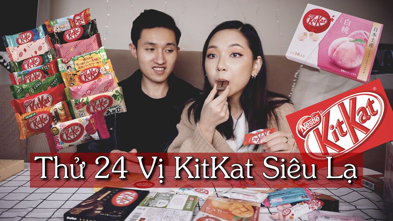 Thử Hết 24 Vị Kitkat Cực Lạ Của Nhật Bản Khác Nhau Trong Ngày Valentine!  | Thỏ & Alex