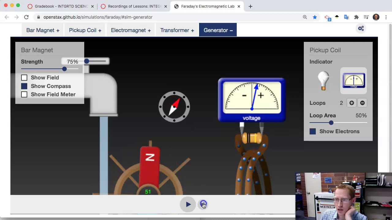 PhET Generator-Reading the Voltmeter
