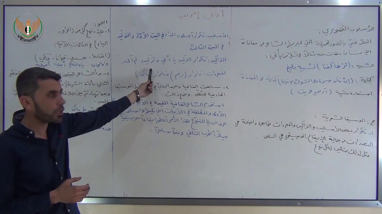الثالث الثانوي الأدبي و العلمي  اللغة العربية  أغاني إفريقيا 2