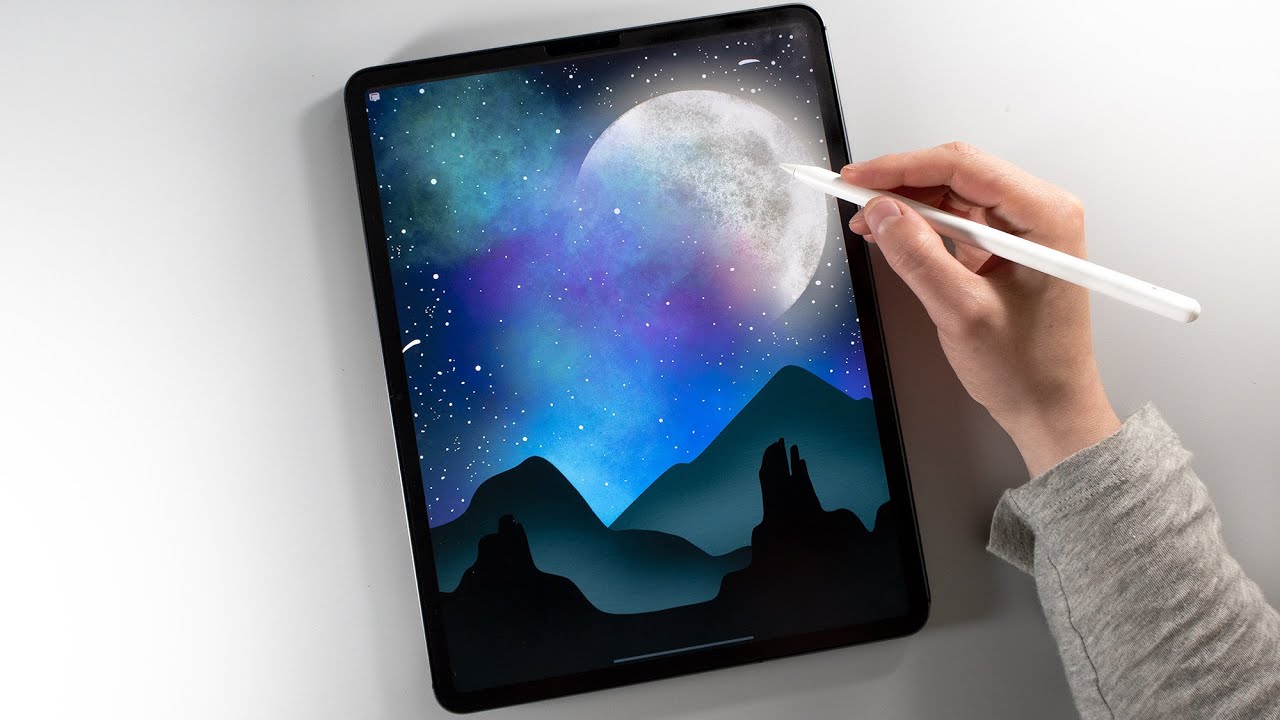 Full Moon on iPad Pro | Procreate Drawing 🌕