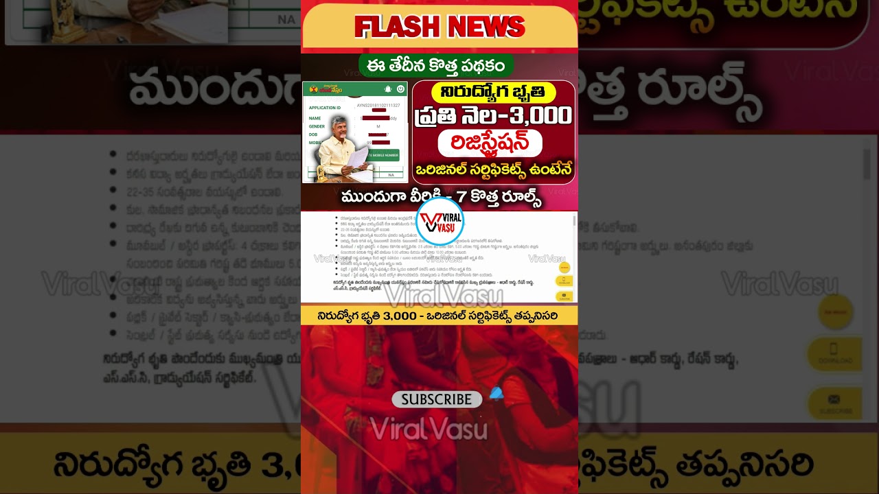 నిరుద్యోగ భృతి 3,000 | Nirudyoga Bruthi 3000 @ViralVasu
