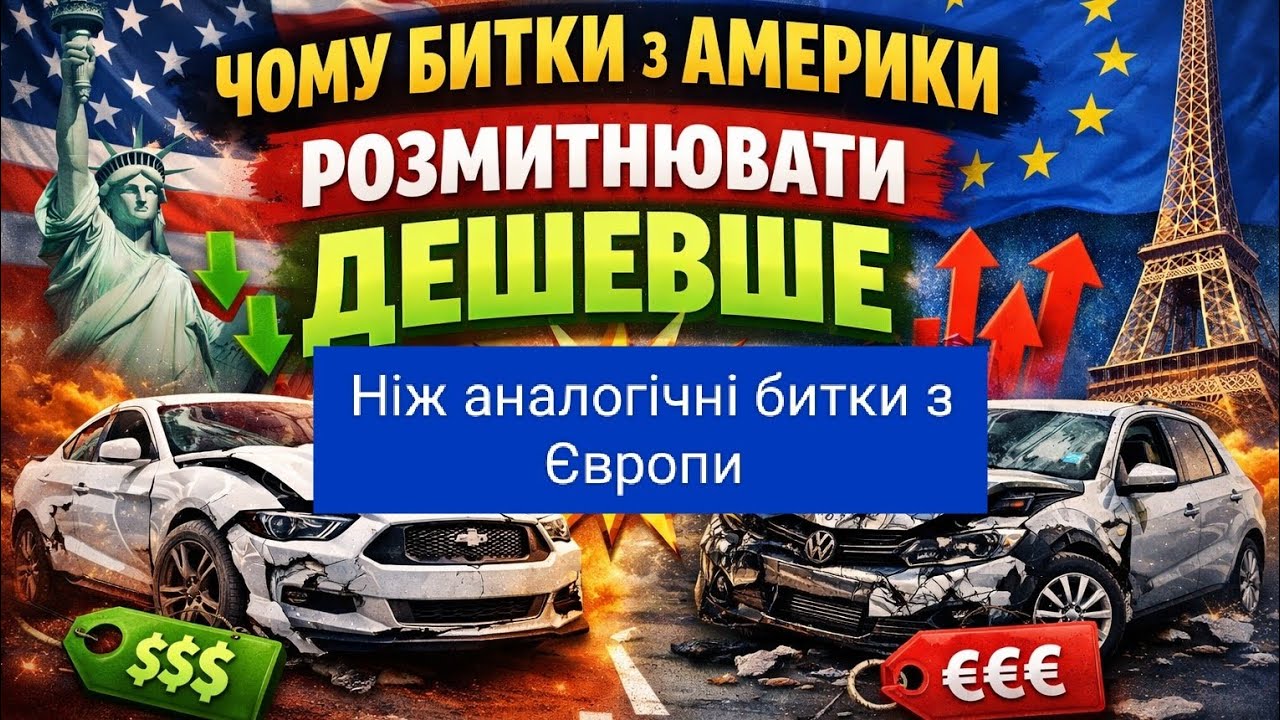 чому аналогічні авто з пошкодженнями із США виходять дешевше ніж з Європи#розмитненняавто #автоізсша