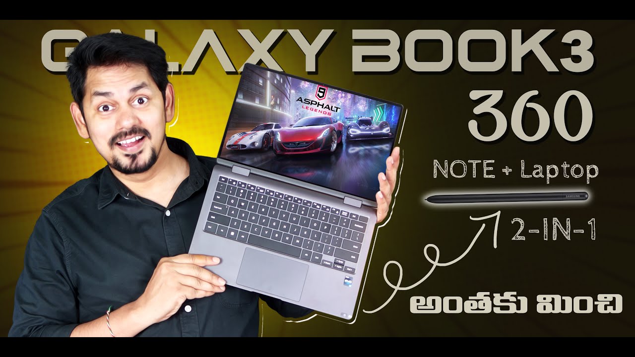 Samsung Galaxy Book3 360 2-in-1 AMOLED Touch-Screen Laptop Unboxing and Review || in Telugu