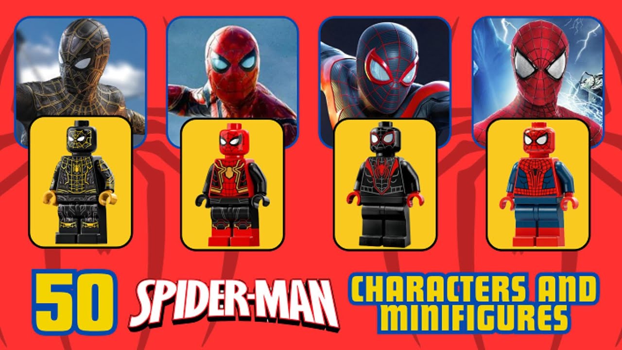 50 Spiderman Characters And Minifigures #lego #marvel #spiderman #minifigures #data #comparison