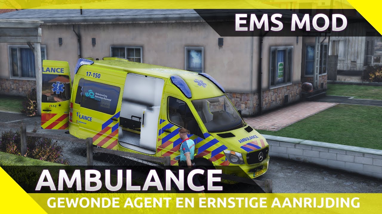 Gewonde agent, ernstige aanrijding, reanimatie en meer! - GTA V ambulance dienst