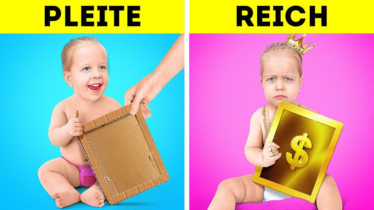 Titel Reiche Mutter vs Arme Mutter || Tolle DIY-Ideen f&uuml;r handwerklich begabte Eltern