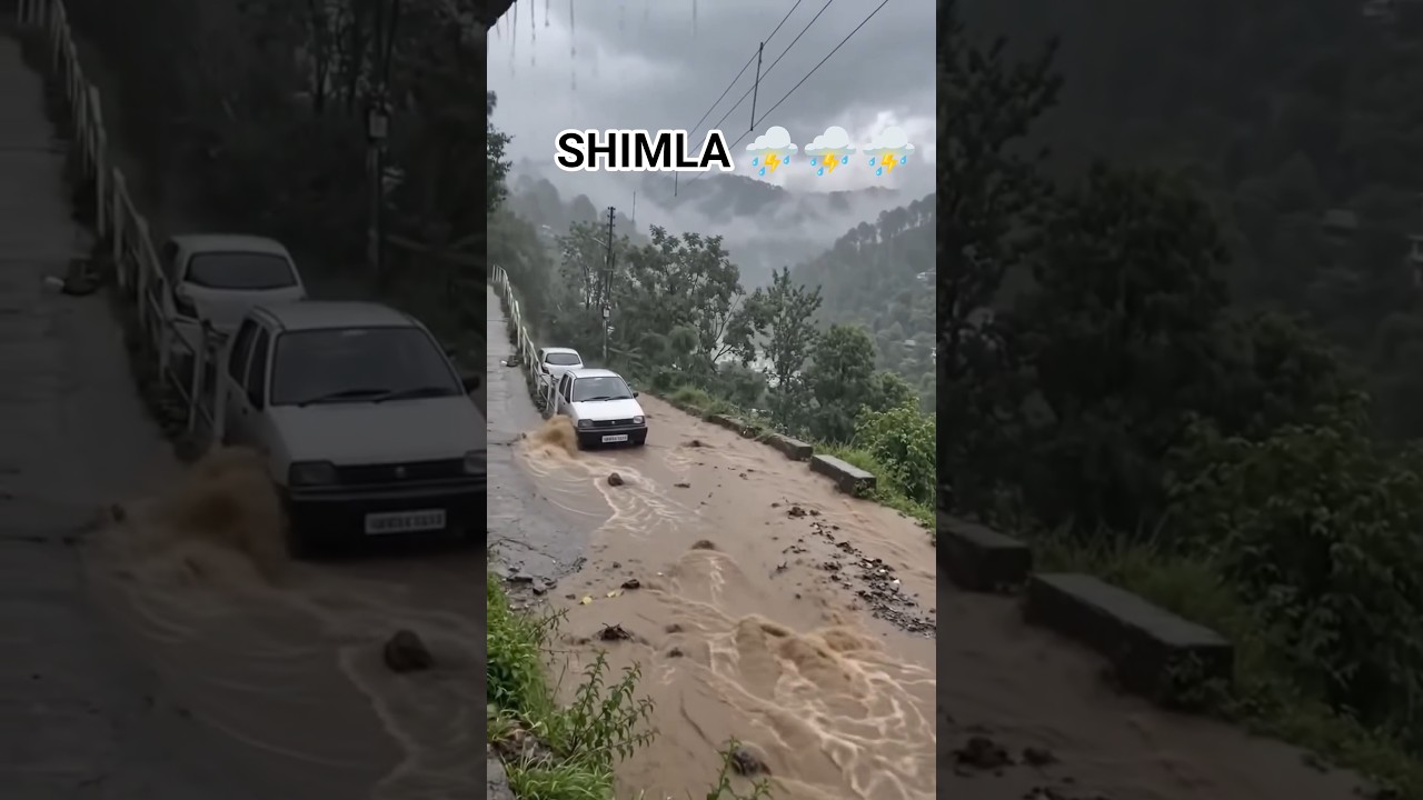 Check out the current state of Shimla. ⛈️⛈️⛈️ #shimla #rain #staysafe #landslide