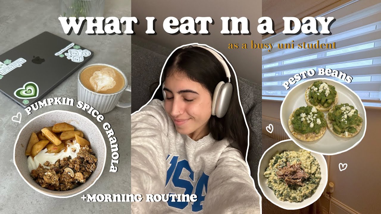 What I Eat In A Day✨🍁 Pumpkin Spice Granola Recipe, Pesto Beans, Kale and Spinach 