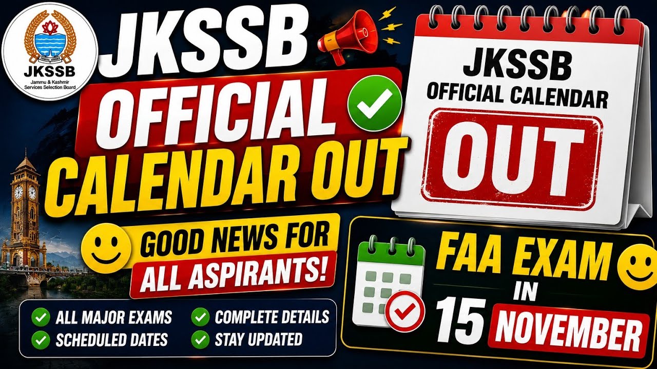 🚨 JKSSB FAA EXAM UPDATE NEW Official Calendar 2026 Out? | JKPSI Exam Update | Big Breaking News