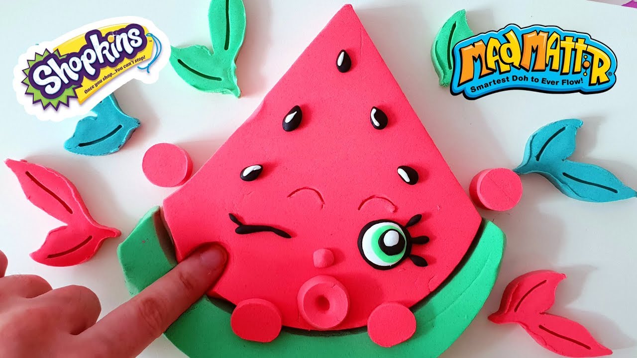 How to make Shopkins Watermelon with Mad Matter Magic Sand DIY Sand Art - CLAY ART TV
