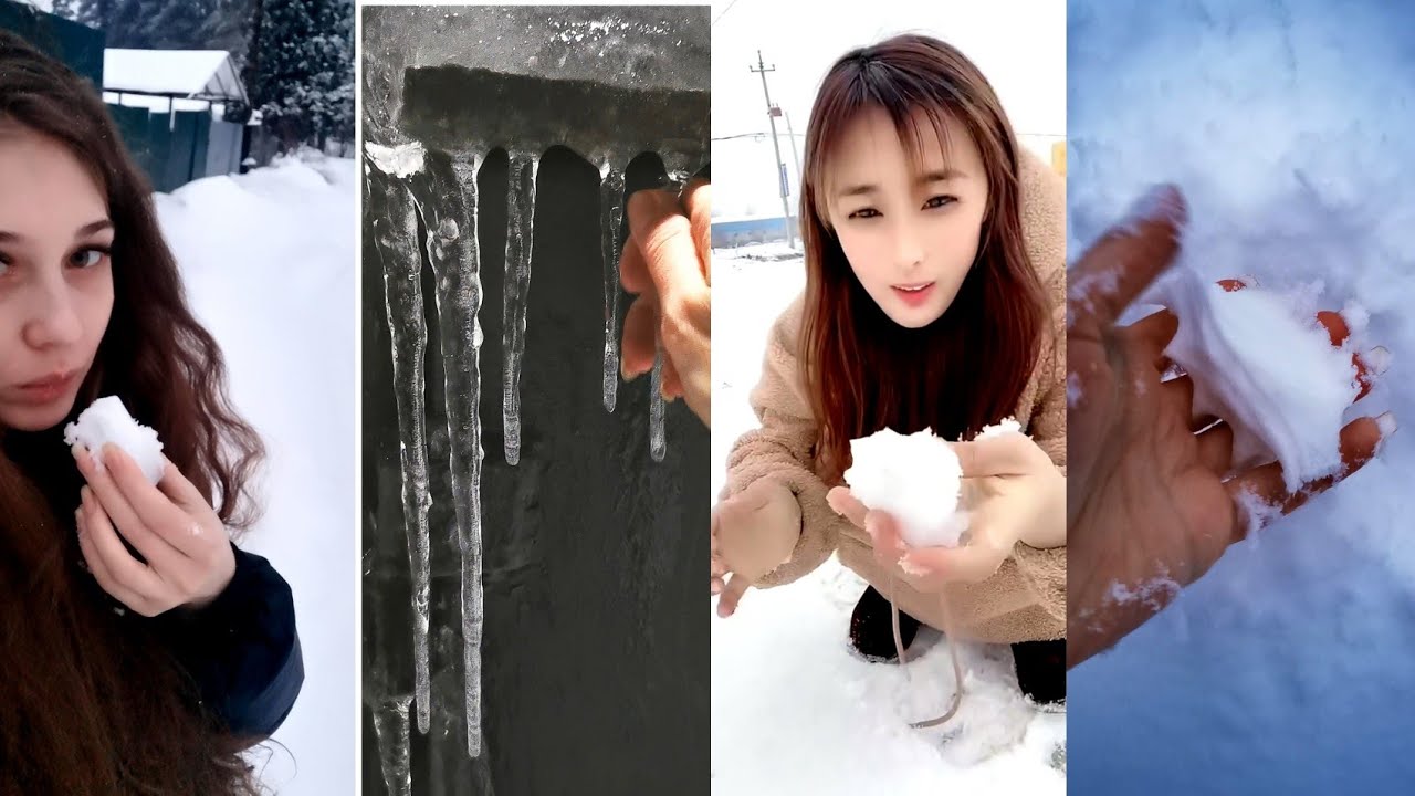 REAL SNOW EATING 2022 / WHITE ICE / HARD ICE EATING / SNOW ICE EATING
