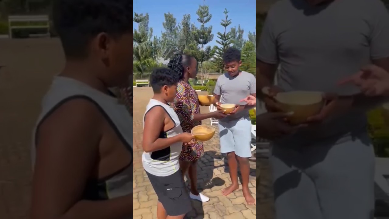 Akothee's Sons dislike her Porridge. (It smells like trash)