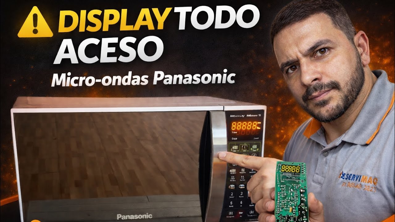 placa microondas Panasonic display só fica piscando e não funciona nada resolvido!