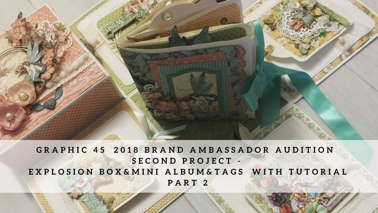 GRAPHIC 45 2018 Brand Ambassador Audition Second Projet Explosion Box & Mini album & Tags part 2
