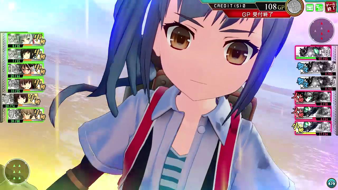 【艦これアーケード】2-1攻略動画！！中破艦隊が行く！！(;・∀・)♪♪
