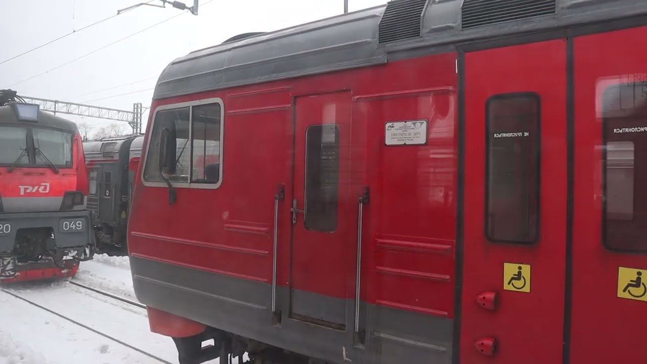 Поездка на поезде ЭД9М-0075 В Казани со станции Казань-1 до Юдино 27.02.2022