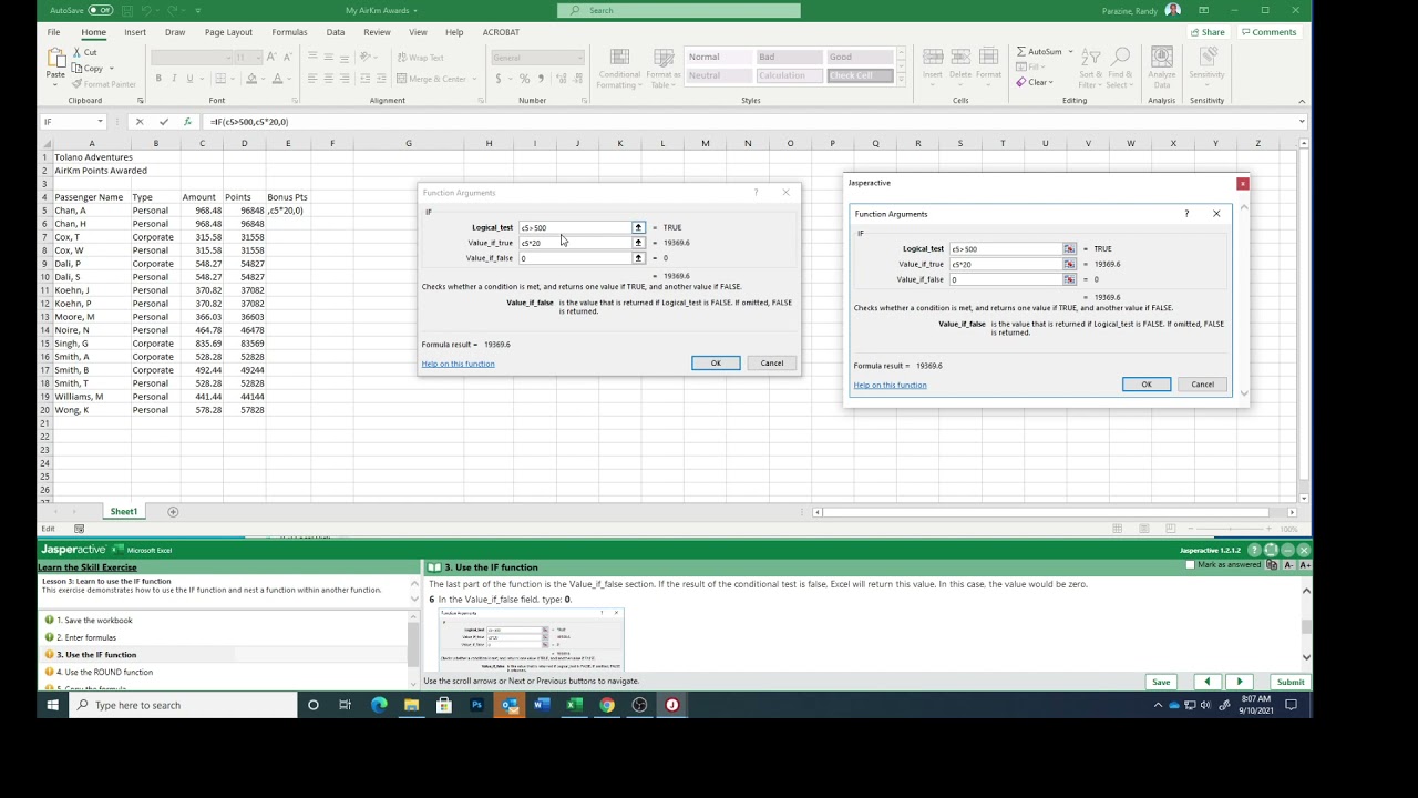 Excel Lesson 3e Using the IF Function
