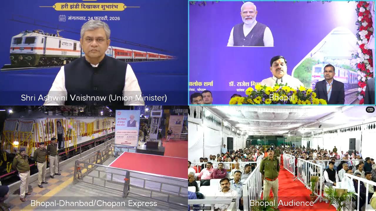 Flagging off of Bhopal-Dhanbad/ Chopan Express by Hon'ble CM of MP & Hon'ble MR