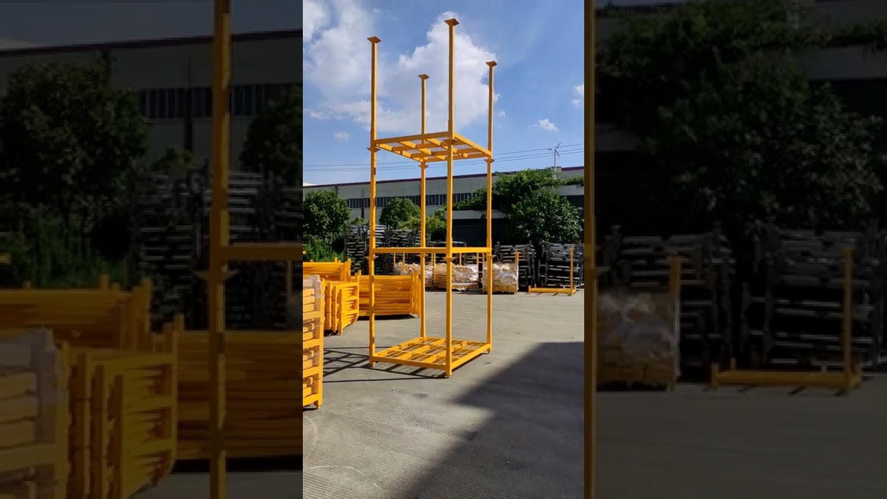Yellow Stacking Rask with Wire Mesh