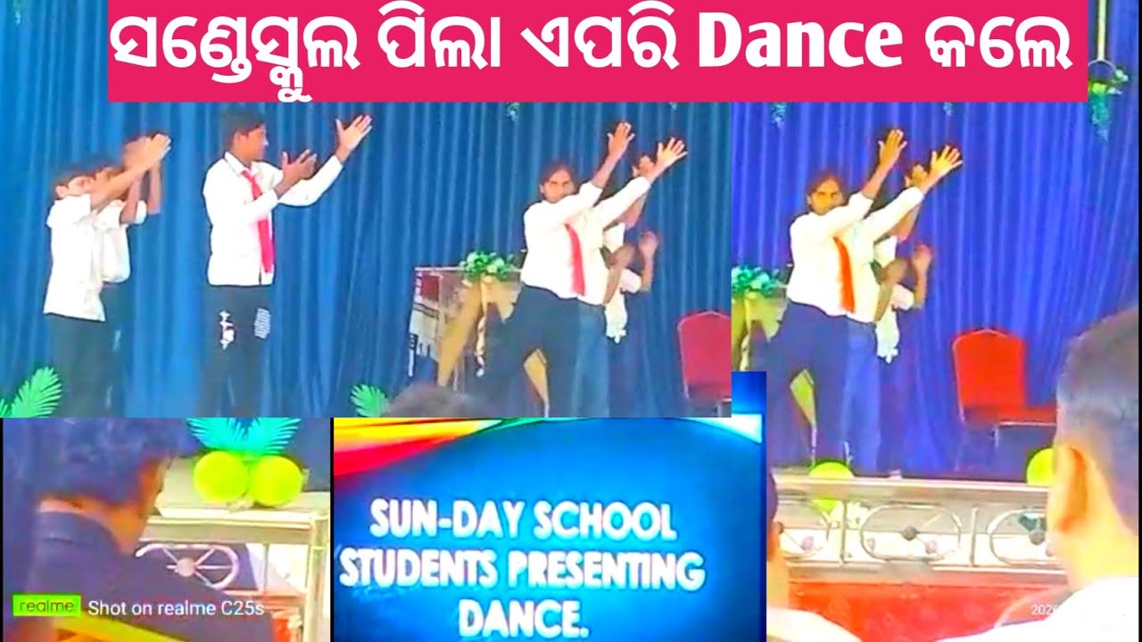 Sunday school students presenting dance// 