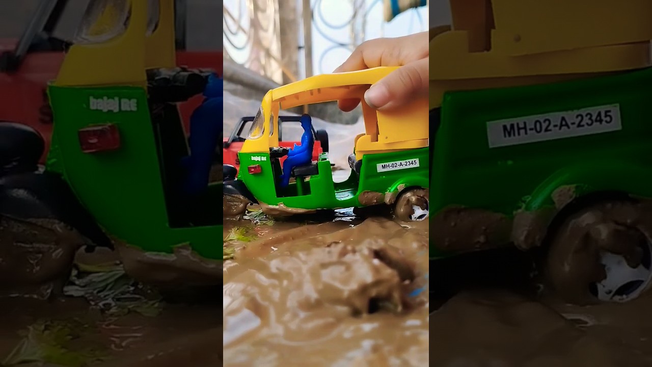 Bajaj Autorickshaw CNG | Diecast 1:18 Scale Miniature | TVS Auto | Mud off-road